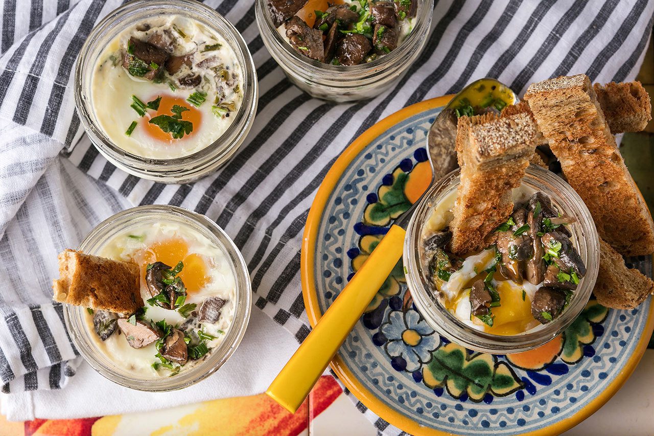 Dorie Greenspan’s earthy coddled eggs make for a fancy meal. (Photo for The Washington Post by Goran Kosanovic)