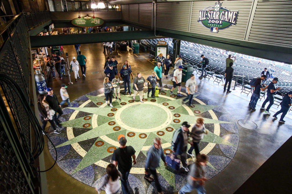 Seattle Mariners Logo over Safeco Field