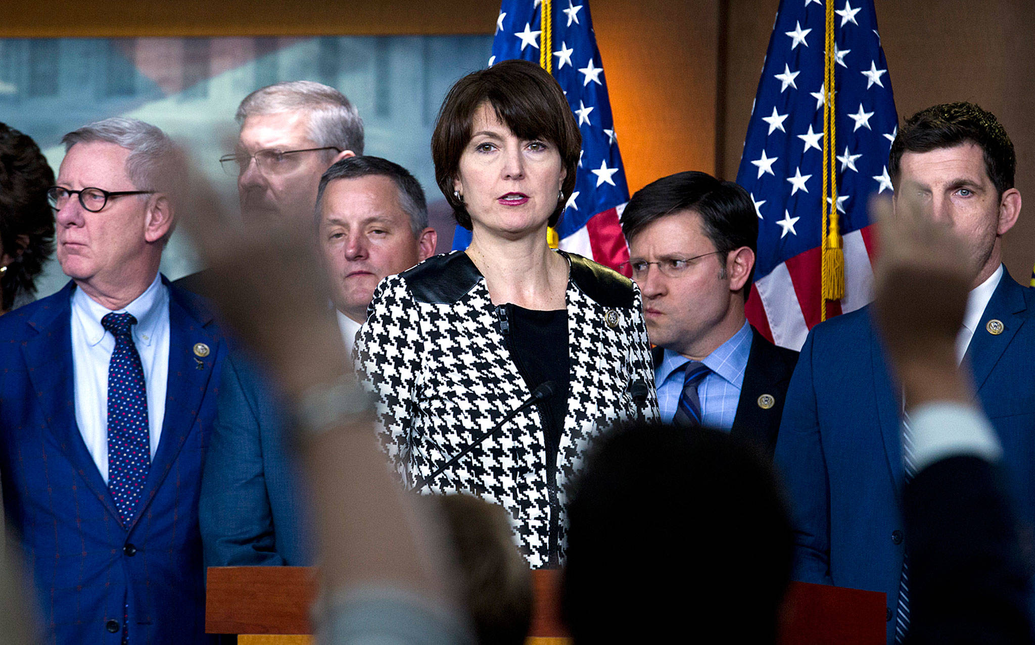 U.S. Rep. Cathy McMorris Rodgers, R-Washington, speaks during a news conference at Capitol Hill in Washington. (AP Photo/Jose Luis Magana, File)