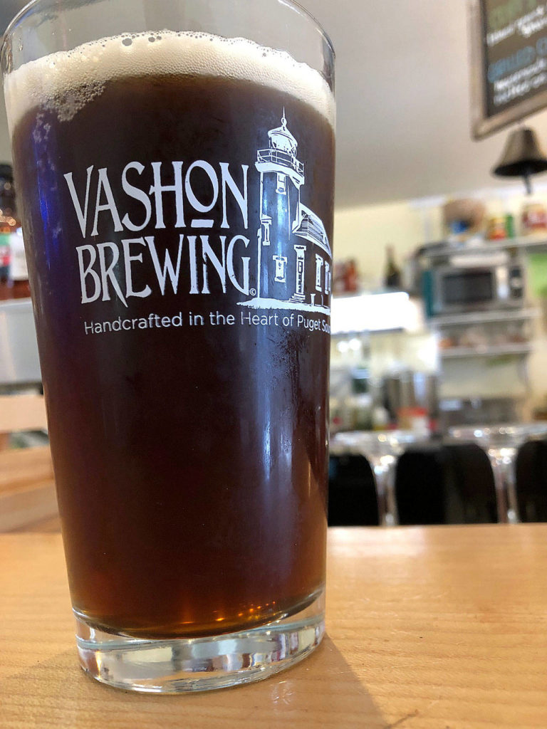 A pint of Irish Rose Red Ale at Vashon Brewing. (Aaron Swaney)
