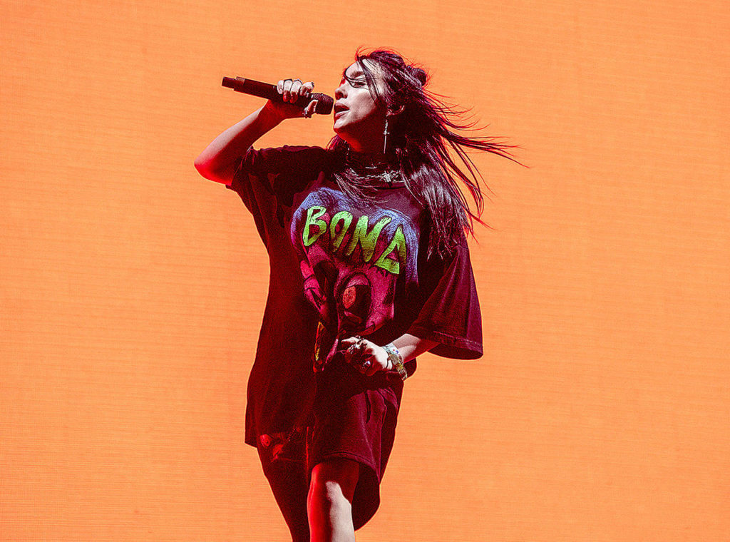 Billie Eilish performs at the Coachella Music Arts Festival in Indio, California. Eilish scored six Grammy Award nominations, making the 17-year-old the youngest artist in the history of the Grammys to achieve the feat. (Associated Press file)
