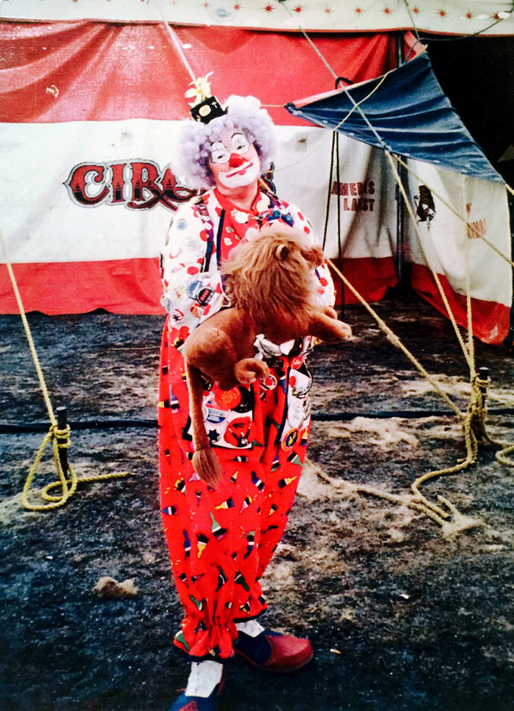 Carolyn Jean Hunt poses for a poster as one of her alter egos — Buttons the Clown. (Family photo)
