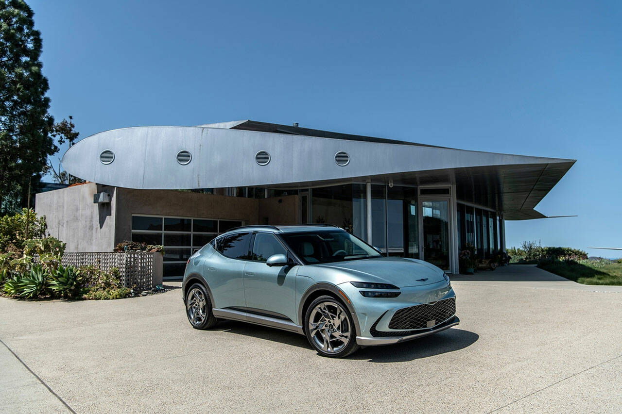 The all-electric 2023 Genesis GV60 luxury compact crossover has seating for five. (Genesis)