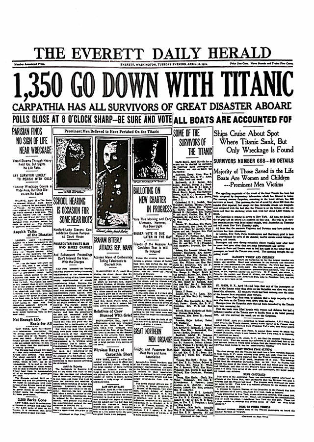 Titanic sank on this day. Here's what The Herald wrote 111 years ago |  HeraldNet.com