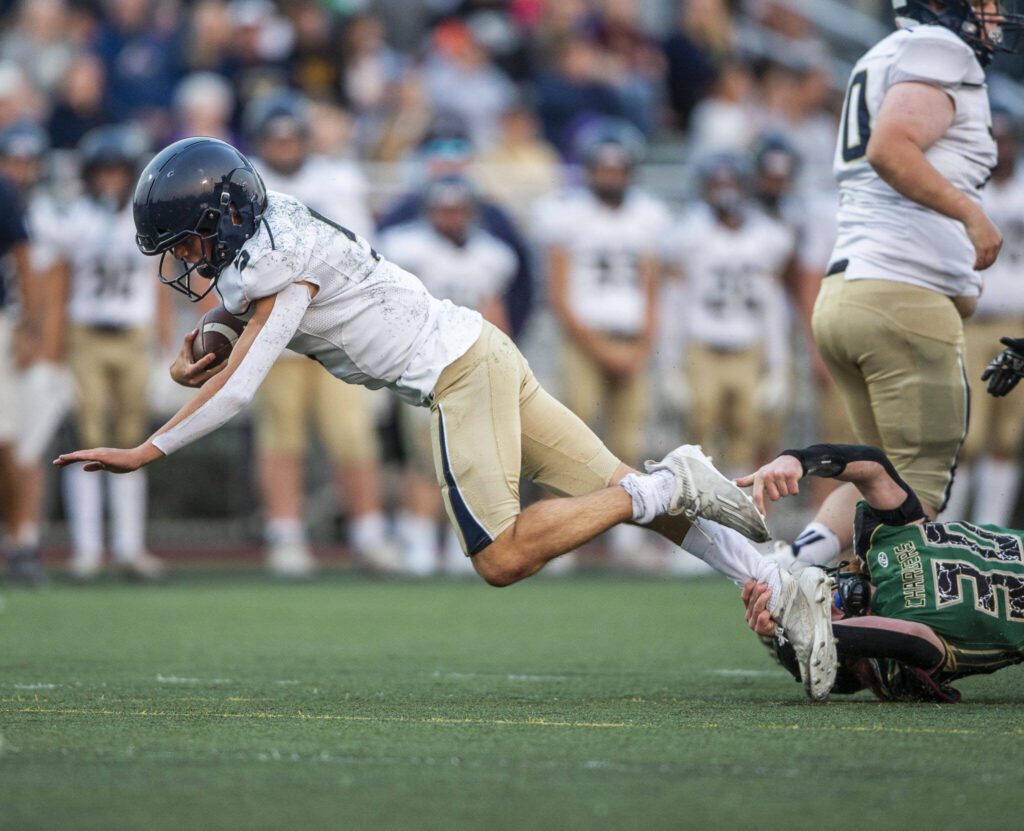 Arlington’s Jacoby Falor led the Eagles in passing and rushing last season. (Olivia Vanni / The Herald)
