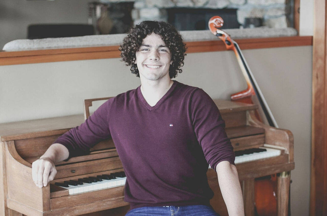 Grant Steller, an 18-year-old Coupeville High School graduate, is a freelance composer who writes digital orchestral music for films. (Photo provided)