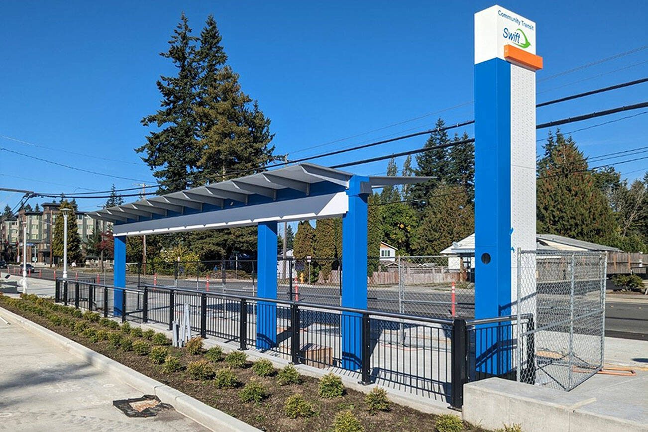 The future Swift Orange Line station located at Edmonds College Transit Center. (Community Transit)