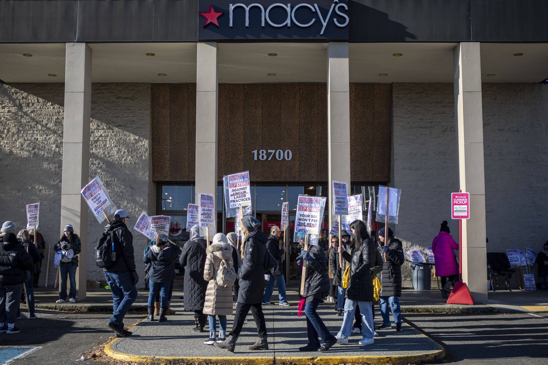 Macy’s employees strike on Black Friday at Alderwood Mall