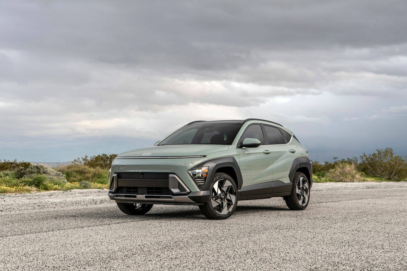 Hyundai developed the 2024 Hyundai Kona platform with an electrified powertrain first. Exterior design of the gas-powered Kona (shown here) reflects the company’s transition toward EVs. (Photo provided by Hyundai)
