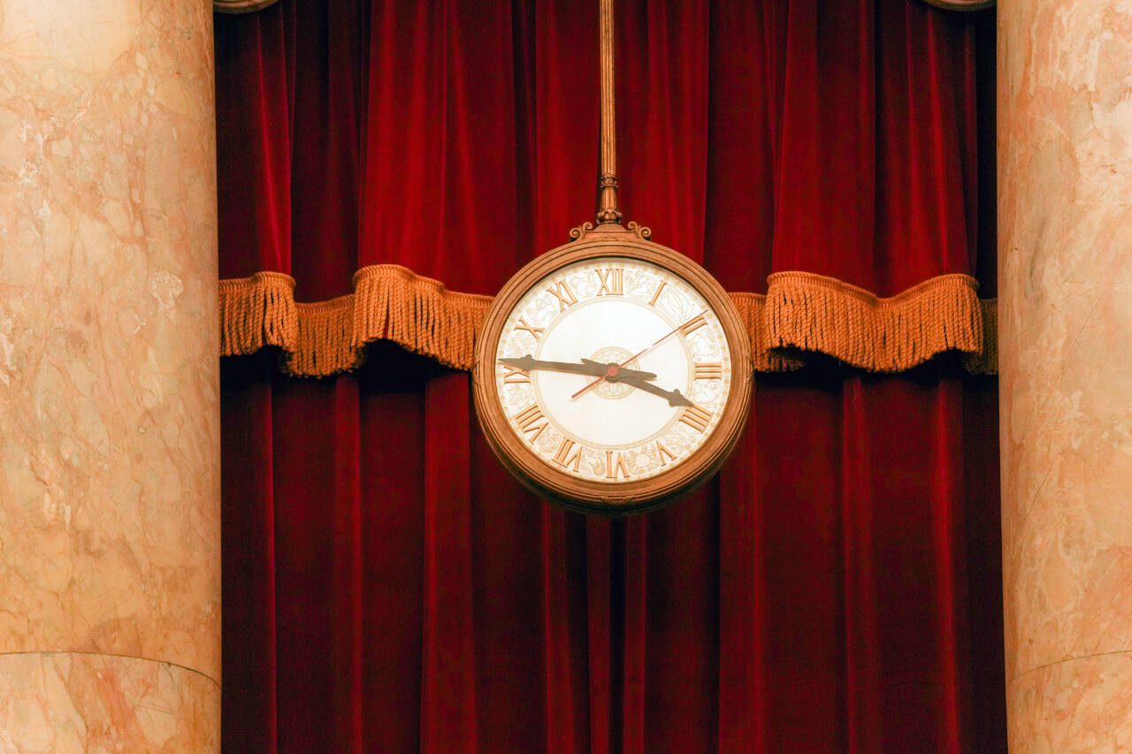 The clock in the Supreme Court chamber in Washington, D.C., on May 8. When the clock strikes 10 a.m., a marshal ushers in a session. The New York Times received rare access to capture the courtroom during a momentous term. (Amir Hamja / The New York Times)