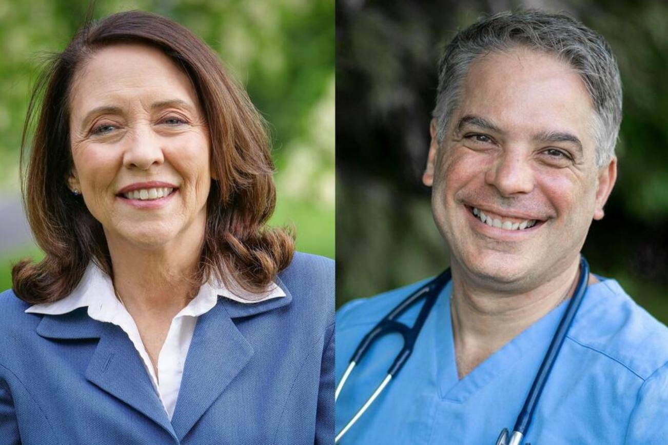 Incumbent Sen. Maria Cantwell, left, and Republican challenger Raul Garcia, an emergency room doctor from Yakima. (Courtesy of the candidates)