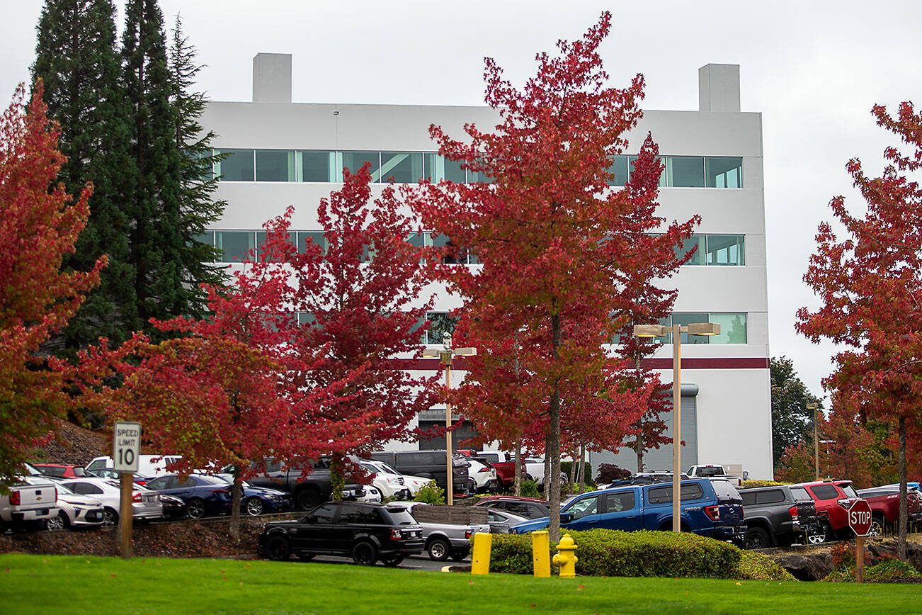 A view of the 340,000-square-foot business park along Harbour Heights Parkway on Tuesday, Oct. 8, 2024 in Mukilteo, Washington. (Olivia Vanni / The Herald)