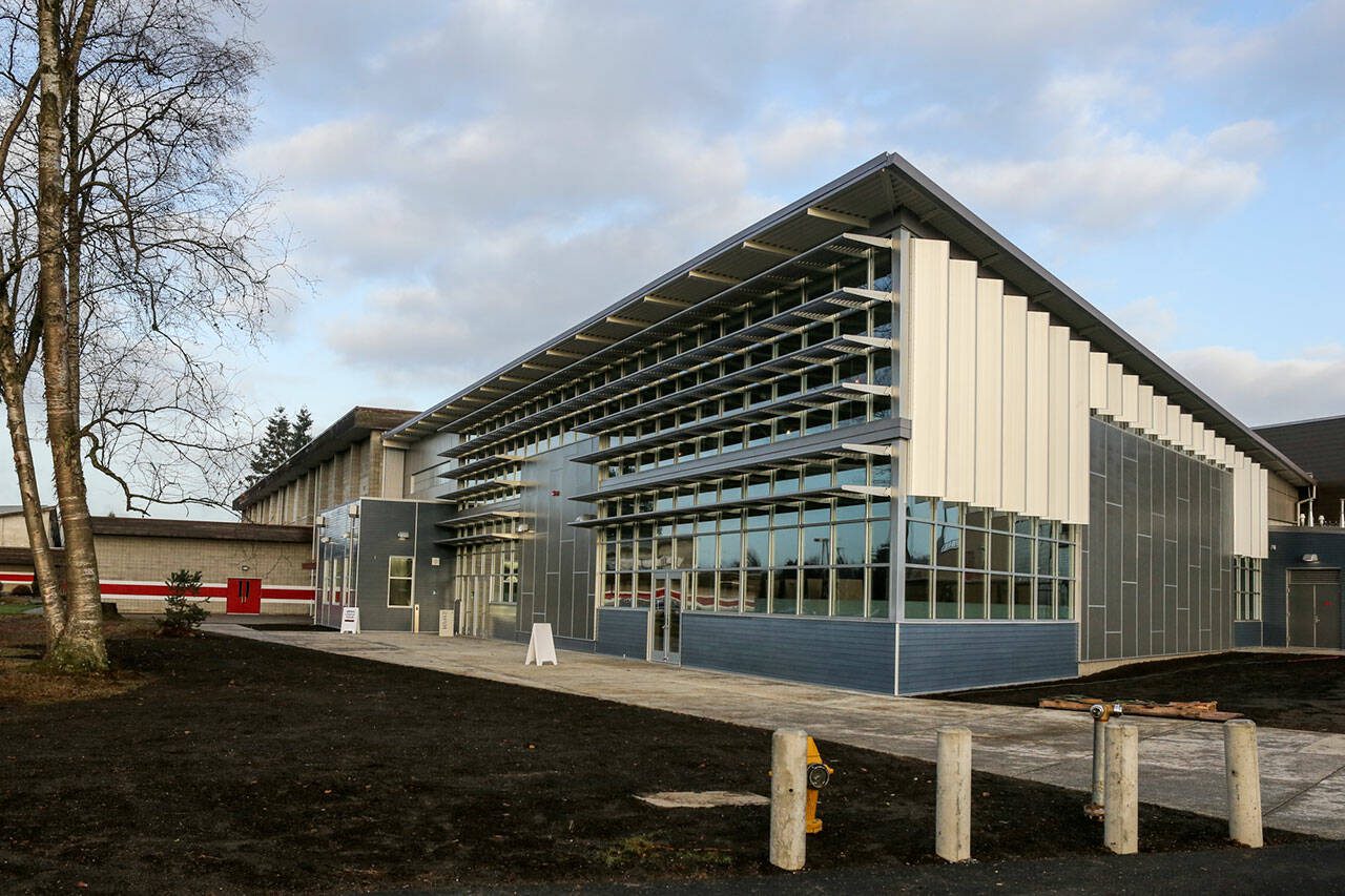 The Food Commons replaced the previous cafeteria, the site of the 2014 shooting, at Marysville Pilchuck High School. (Kevin Clark / The Herald)