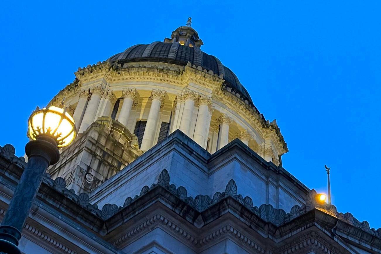 The Washington state Capitol building in February. (Bill Lucia / Washington State Standard)